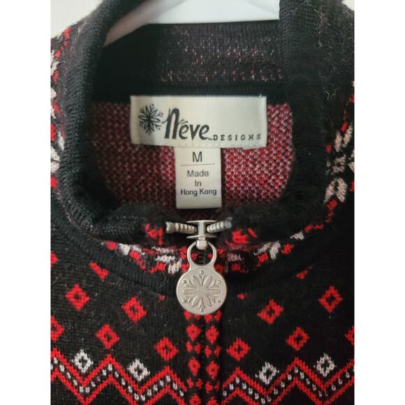 Neve Full Zip 100% Wool Nordic Sweater Womens Size M Base Layer Ski Snowboard - Picture 4 of 10